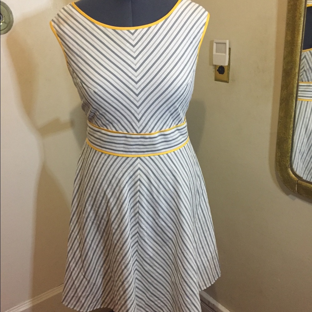 London Times seersucker striped fit and flare
